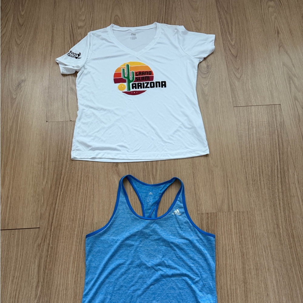 Fila Women's White Grand Slam ARIZONA size X-LARGE new plus 🧢Adidas tank top